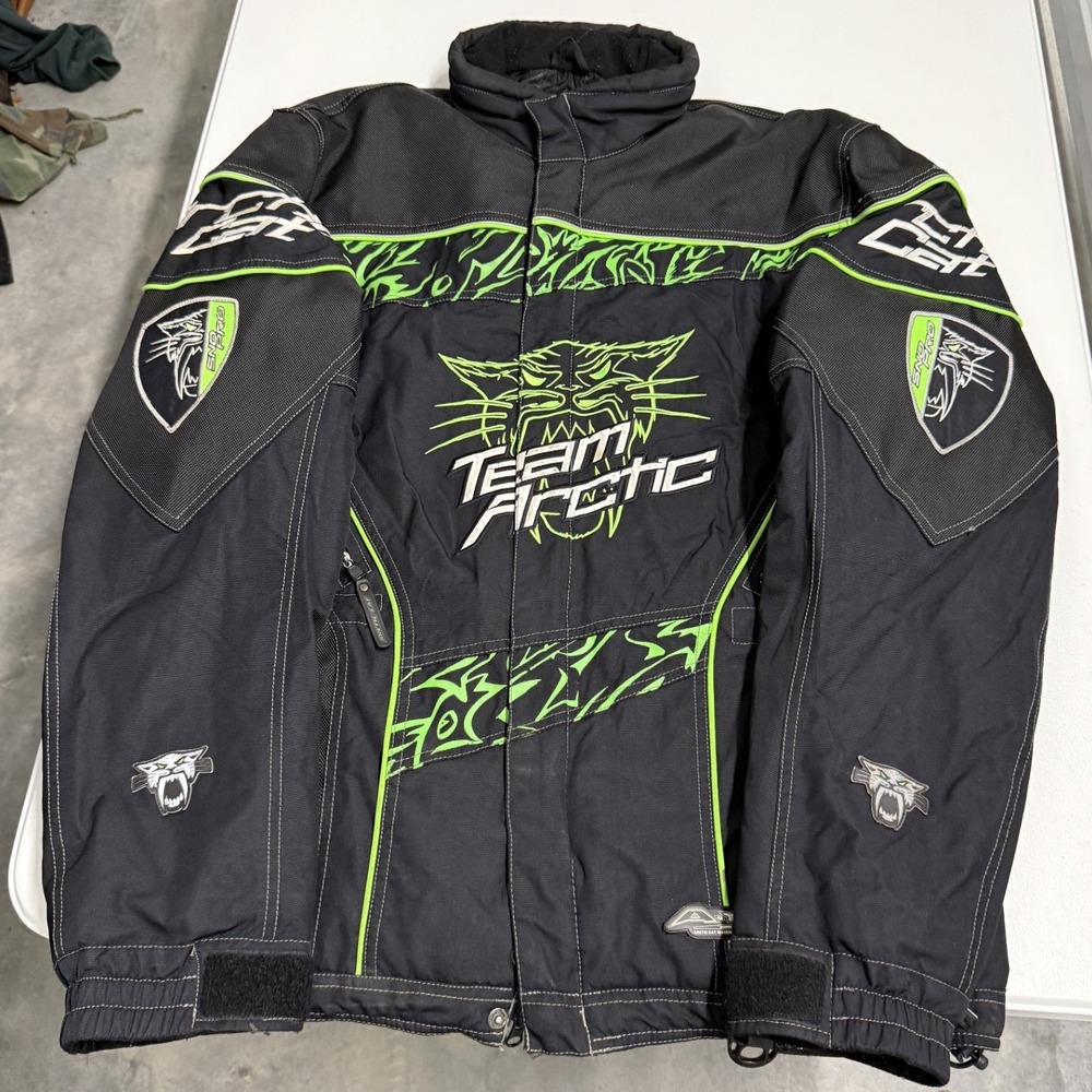 Arctic Cat Team Arctic Jacket Men medium tall Black Green Snowmobile Racing Moto